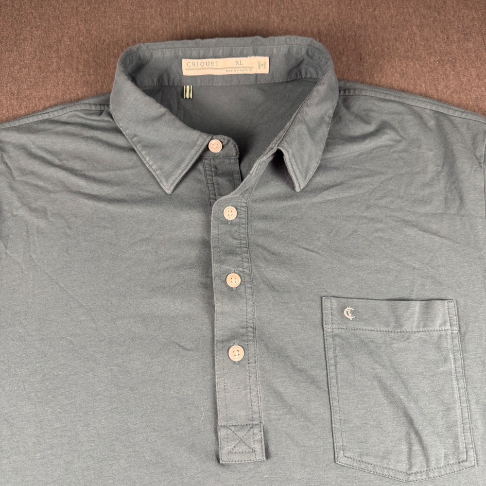Criquet Mens XL Pima Cotton Players Polo Shirt Blue Gray Fore Horsemen Cup 22